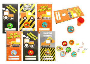 Construction Cards with Stampers for Classroom Birthday Party Favors