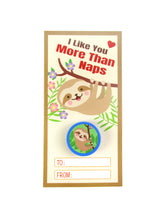 Load image into Gallery viewer, Sloth Valentine&#39;s Day Cards with Stampers for Classroom Exchange