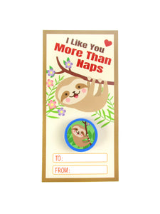 Sloth Valentine's Day Cards with Stampers for Classroom Exchange