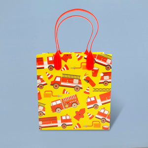 Fire Trucks Party Favor Bags Treat Bags - Set of 6 or 12