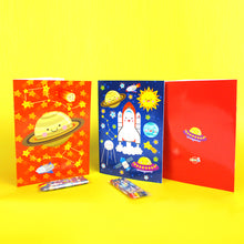 Load image into Gallery viewer, Outer Space Coloring Books with Crayons Party Favors - Set of 6 or 12