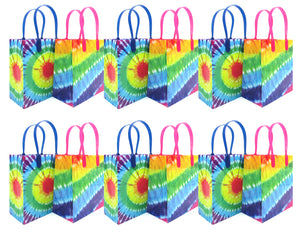 Tie Dye Party Favor Bags Treat - Set of 6 or 12