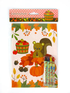 Fall Harvest Autumn Coloring Books with Crayons Party Favors - Set of 6 or 12