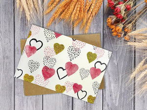 Hearts Assorted Greeting Cards for All Occasions and Valentine's Day - 6 Design
