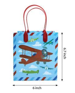 Airplane Party Favor Bags Treat Bags - Set of 6 or 12
