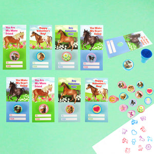 Horse Valentine's Day Cards with Stampers for Classroom Exchange