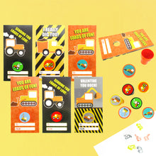 Load image into Gallery viewer, Construction Cards with Stampers for Classroom Birthday Party Favors