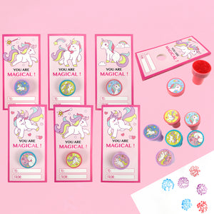 Unicorn Cards with Stampers for Classroom Birthday Party Favors