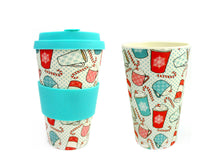 Load image into Gallery viewer, Eco-Friendly Reusable Plant Fiber Holiday Travel Mug with Christmas Coffee Design