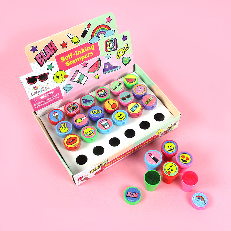 TINYMILLS 12 Pcs Cute Emoji Fashion Stamp Kit for Kids Self Inking Stamps  Gift Tween Girl Party Favors Gift Rewards Teacher Stamps