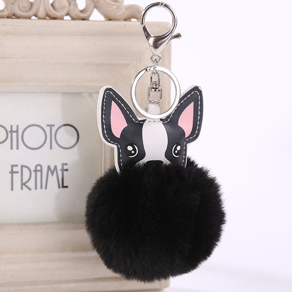 French Bulldog Pom Pom Keychain - Black – Tiny Mills®