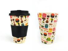 Load image into Gallery viewer, Eco-Friendly Reusable Plant Fiber Travel Mug with Sushi Design