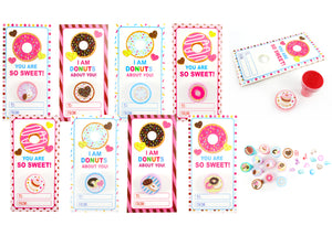 Donuts Valentine's Day Cards with Stampers for Classroom Exchange