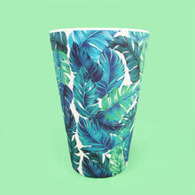 Load image into Gallery viewer, Eco-Friendly Reusable Plant Fiber Travel Mug with Tropical Palm Leaves Design