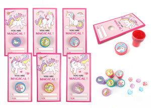 Unicorn Cards with Stampers for Classroom Birthday Party Favors