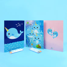 Load image into Gallery viewer, Narwhal Coloring Books with Crayons Party Favors - Set of 6 or 12