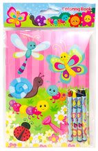Load image into Gallery viewer, Butterfly Flowers Spring Themed Coloring Books with Crayons Party Favors - Set of 6 or 12