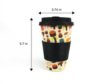 Load image into Gallery viewer, Eco-Friendly Reusable Plant Fiber Travel Mug with Sushi Design