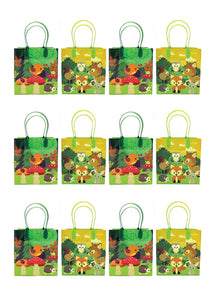 Woodland Animals Party Favor Bags Treat Bags, 12 Pack
