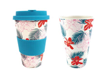 Load image into Gallery viewer, Eco-Friendly Reusable Plant Fiber Travel Mug with Tropical Paradise Design