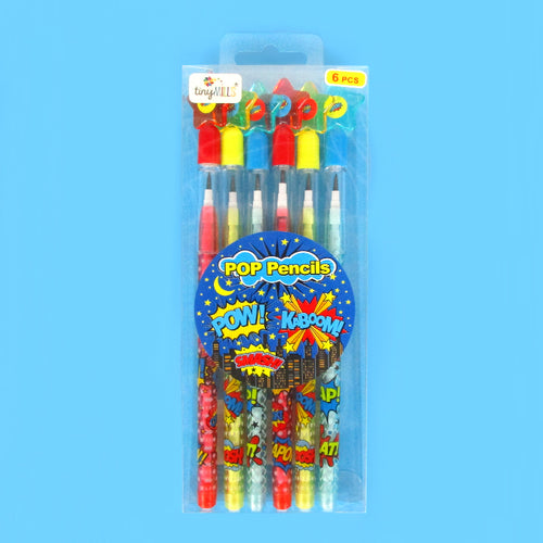 Monster Truck Stackable Point Pencils - Set of 6