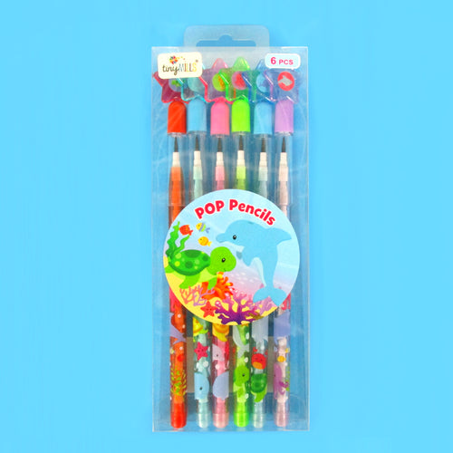 Ocean Animals Stackable Point Pencils - Set of 6