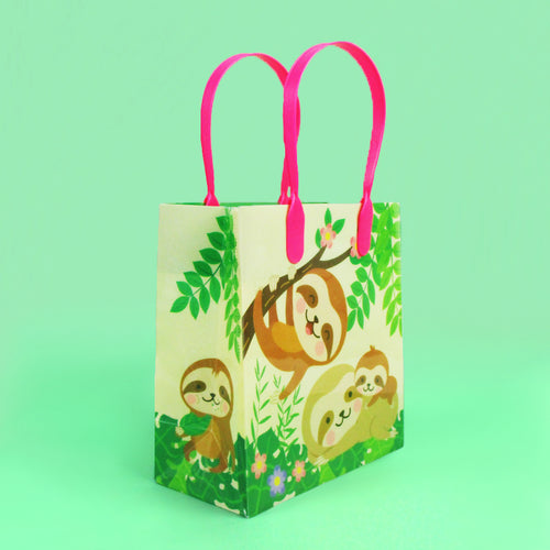 Sloth Party Favor Bags Treat Bags - Set of 6 or 12