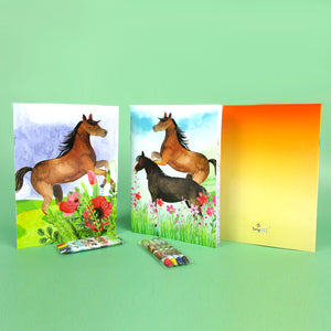 Horses Coloring Books with Crayons Party Favors - Set of 6 or 12