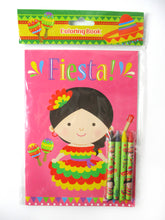 Load image into Gallery viewer, Fiesta Coloring Books with Crayons Party Favors - Set of 6 or 12