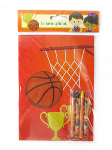 Basketball Coloring Books with Crayons Party Favors - Set of 6 or 12