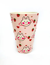 Load image into Gallery viewer, Eco-Friendly Reusable Plant Fiber Travel Mug with Pink Bunny Design
