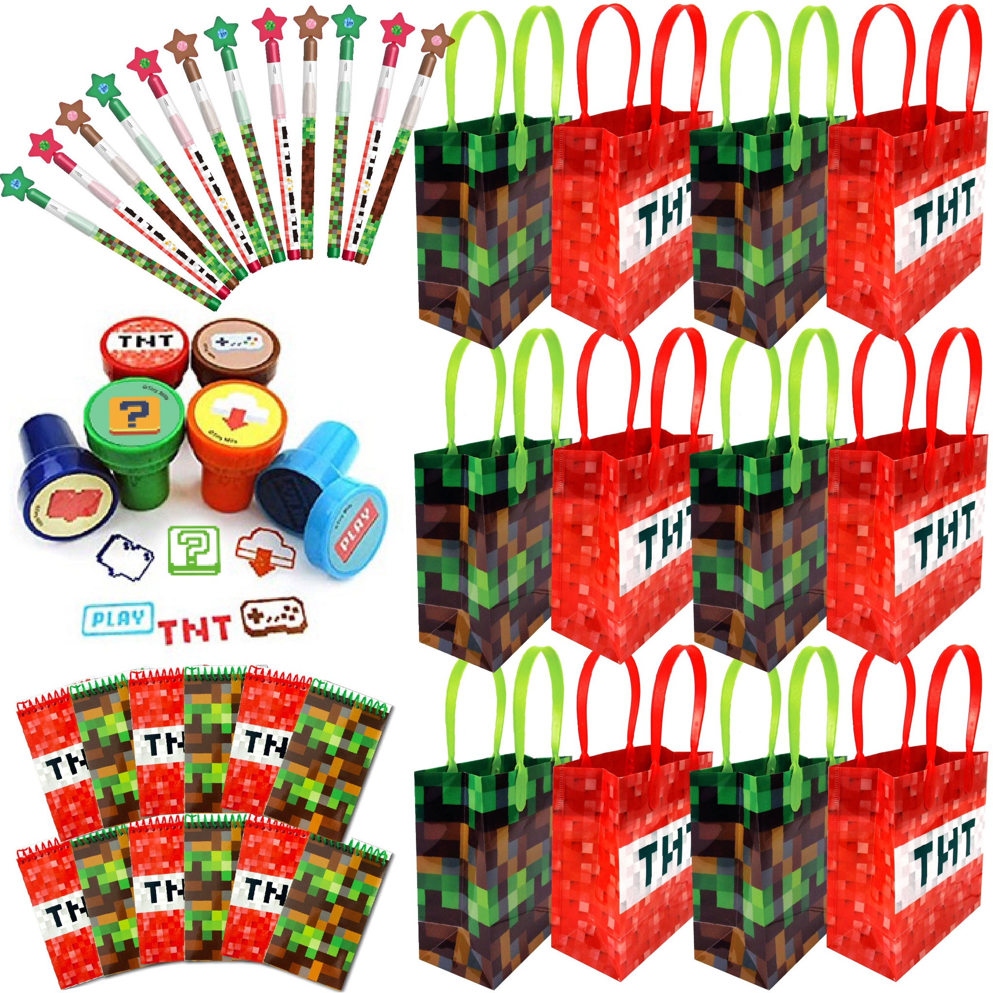 TINYMILLS Construction Trucks Party Favor Bags Treat Bags 12 Pack