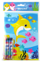 Load image into Gallery viewer, Shark Family Coloring Books with Crayons Party Favors - Set of 6 or 12
