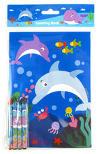Load image into Gallery viewer, Ocean Life Coloring Books with Crayons Party Favors - Set of 6 or 12