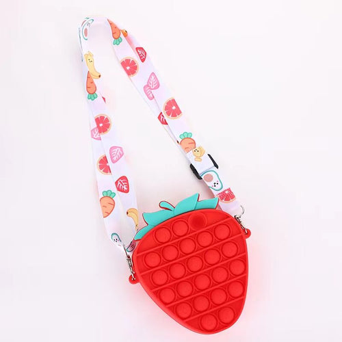 Strawberry Popper Fidget Crossbody Bag