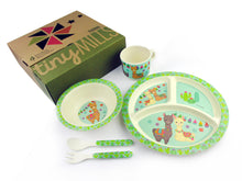 Load image into Gallery viewer, TINYMILLS 5-Piece Eco-Friendly Plant Fiber Dinnerware Set with Llama Design