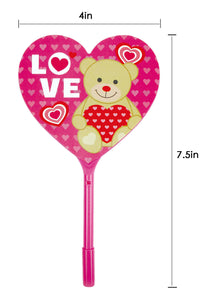 Valentine's Day Heart Shaped Fan Pen, 12 Pack