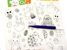 Load image into Gallery viewer, Easter Color-in Sticker Set with Markers