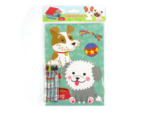Dogs and Puppies Coloring Books with Crayons - Set of 6 or 12