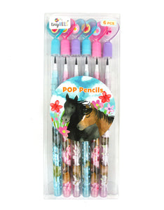 Horse Stackable Point Pencils - Set of 6