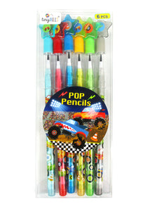 Monster Truck Stackable Point Pencils - Set of 6