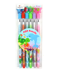 Ocean Animals Stackable Point Pencils - Set of 6