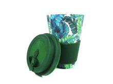 Load image into Gallery viewer, Eco-Friendly Reusable Plant Fiber Travel Mug with Tropical Palm Leaves Design