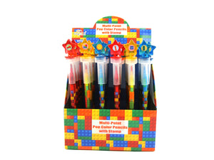 Brick Stackable Crayon with Stamper Topper