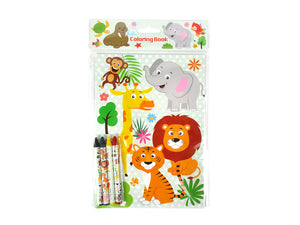 Animal Coloring Books with Crayons Party Favors - Set of 6 or 12