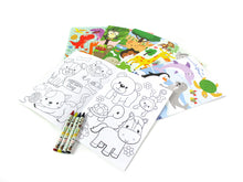 Load image into Gallery viewer, Animal Coloring Books with Crayons Party Favors - Set of 6 or 12