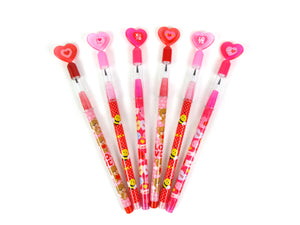 Valentine's Day Stackable Point Pencils - Set of 6