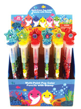 Load image into Gallery viewer, Shark Family Stackable Crayon with Stamper Topper