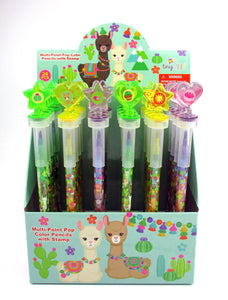 Llamas Stackable Crayon with Stamper Topper
