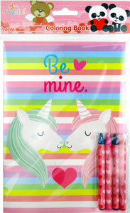 Valentine's Day Coloring Books with Crayons Party Favors - Set of 6 or 12